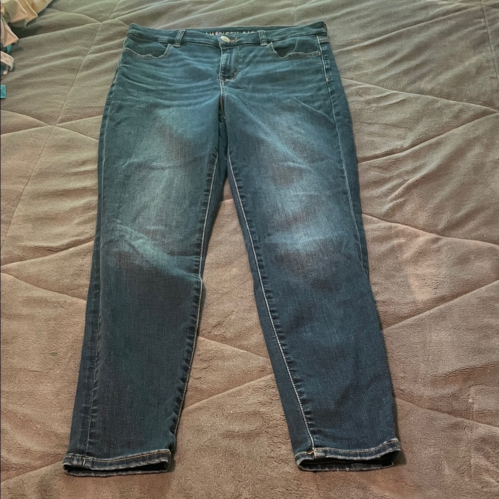 American Eagle Outfitters Dark Blue Ankle Jeans